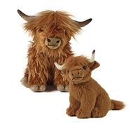 Nature-AN504 Living Nature AN504 Highland Cow Mother & Baby Gift Bundle, Marrón, Talla Única, color Keycraft , color/modelo surtido