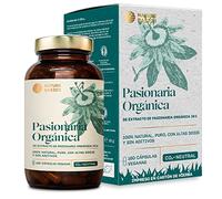 Nature Basics® Organic Passionflower Capsules 10:1 extracto certificado y sostenible en un frasco | 180 cápsulas veganas de alta dosis con 1.100mg por dosis diaria.