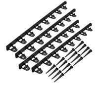 Nature Borde del Césped en Polipropileno y Polietileno H 4.5 x L100 cm Negro 16 Anclajes