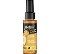 Nature Box Aceite para el cabello nutritivo (70 ml), aceite para el cabello con aceite de argán que proporciona un cuidado intensivo y protege contra las puntas abiertas, botella de plástico 100 %