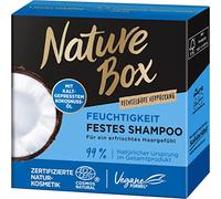 Nature Box Champú sólido hidratante (85 g), champú para el cabello sólido con aceite de coco que hidrata el cabello hasta en profundidad, champú para el cuidado del cabello en embalaje reciclable