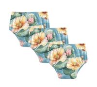 Nature Cactus Retro Style Flower Baby Sleep Training Ropa interior reutilizable para entrenamiento nocturno para niños pequeños 2T, Nature Cactus - Flor de estilo retro, 2Tx3