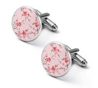 Nature Cherry Flowers - Gemelos de moda para hombre, camisas clásicas, para bodas, negocios, 2.0cm, Metal, No es una piedra preciosa