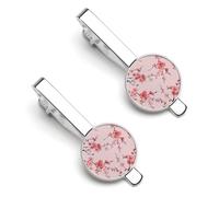 Nature Cherry Flowers - Pinzas de corbata para hombre, para corbata, para negocios, bodas, regalos, 5,5 x 2,2 cm, 5.5x2.2cm, aleación, No es una piedra preciosa