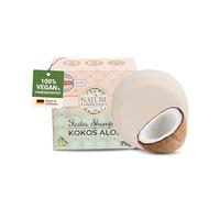 Nature Cosmétique® Champú sólido de coco - Cuidado sostenible para el cabello y el cuero cabelludo - Con aceite de coco orgánico, aloe vera y glicerina vegetal, vegano, sin plástico y hecho a mano en