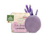 Nature Cosmétique Champú sólido de lavanda, cuidado sostenible para el cabello y el cuero cabelludo, con aceite de coco orgánico, aloe vera y glicerina vegetal, vegano, sin plástico y hecho a mano en