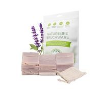 Nature Cosmétique Jabón de lavanda - Para piel seca - Con cera de abeja natural y vitamina E - Fragmentos pequeños a medianos - Hecho a mano en Alemania