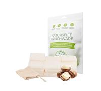 Nature Cosmétique Jabón fragmentario de manteca de karité sin fragancia, para piel seca, con cera de abeja natural, vitamina E, fragmentos pequeños a medianos, hecho a mano en Alemania