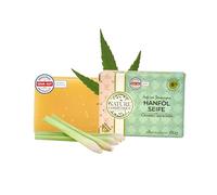 Nature Cosmétique Jabón sólido de aceite de cáñamo y limoncillo - para manos y cuerpo - Jabón natural hecho a mano - Hidratante y cuidado de la piel - Vegano, sin aceite de palma - Fabricado en