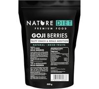 Nature Diet Bayas de Goji | 500 g | Ricas en Fibra & Proteínas | Veganas, Sin Gluten & Sin Lactosa | No OGM | Ideales para Snacks, Smoothies & Repostería