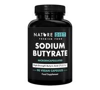 Nature Diet Butirato de Sodio, Ácido Butírico, 720 mg por porción, Apoyo a la Microbiota Intestinal, Salud Intestinal y Función Digestiva, Puro, 90 Cápsulas para 45 Días