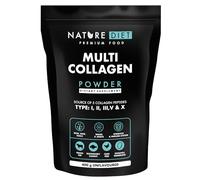 Nature Diet Multi Colágeno en Polvo, 400 g, 5 Tipos: I, II, III, V y X