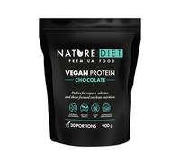Nature Diet Proteína Vegana Chocolate | 900 g | Alto en Proteínas | 21 g de Proteína por Ración | 30 Raciones | Mezcla de Guisante & Cáñamo | Fórmula Limpia, Vegana & Sin Gluten