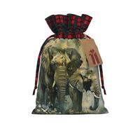 Nature Elephants - 1 bolsa de material duradero de 8.3 x 11.8 pulgadas con cordón para regalo elegante de Halloween
