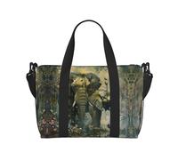 Nature Elephants - Bolsa de viaje portátil con estampado de elefantes, ideal para viajes de negocios y privados, color negro, talla única, Black, Talla única
