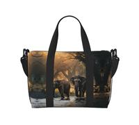 Nature Elephants - Bolsa de viaje versátil con estampado de elefantes, el compañero para viajes de negocios y personales, color negro, talla única, Black, Talla única