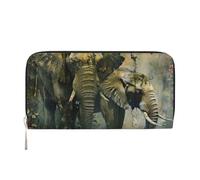 Nature Elephants Print - Cartera para hombre y mujer, organizador de dinero en efectivo, bolso de mano ligero para viajes diarios