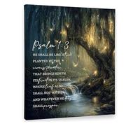 Nature Enchanted Forest Christian Wall Art Bible Verse Pictures Religious Scripture Prints Artwork for Bedroom Living Room Home Church Decor(Unframed,16x24inch(40x60cm))