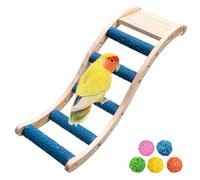 Nature - Escalera de madera para pájaros, loros para mascotas, soportes de ejercicio para periquitos, escalada, puente de masticación, accesorios para jaula de pájaros, periquitos y periquitos (azul)