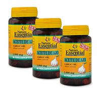 Nature Essential |Aceite Ajo 1000 mg|Pack 3 Unidades|Complemento Alimenticio Antiinflamatorio Natural|Favorece la Circulación |Ayuda a mantener los Niveles de colesterol|No Gluten ni Lactosa|60 Perlas
