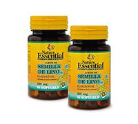 Nature Essential - Aceite de Semilla de Lino - 50 Perlas - 100 Días - Omega 3 - Contribuye al Sistema Inmune y Digestivo - Ayuda Metabolismo - Pack 2