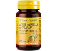Nature Essential - Aceite de Semillas de Calabaza - con Omega 3 - 50 perlas de 500 mg
