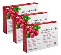 Nature Essential | Arándano Rojo con Gayuba, D-Manosa, Vitamina C y Cobre | Extracto Seco 240 mg (120 mg PAC) | 30 Cápsulas Vegetales | Pack 3 Unidades