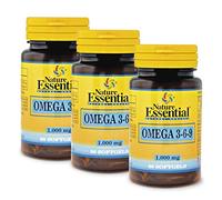Nature Essential - Cápsulas de Omega 3, 6 y 9 - Pack 3 Unidades - 30 Perlas - Ácidos Grasos - Con Aminoácidos, DHA y EPA - Una Ayuda al Sistema Inmunitario