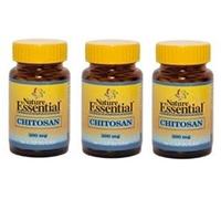 Nature Essential | Chitosán 300 mg | Efecto Saciante y Reductor del Apetito | Ayuda a Mantener Constantes los Niveles de Azucar en Sangre | 50 Cápsulas | Pack 3 unidades