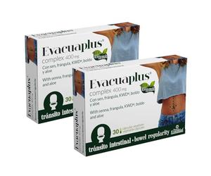 Nature Essential | Evacuaplus Complex 400 mg | 30 Cápsulas Vegetales | Ayuda a la Flora Intestinal | con Sen, Frángula, KWD, Boldo y Aloe - Pack 2 uds
