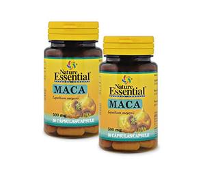 Nature Essential | Maca 500 mg | Complemento Alimenticio que Favorece la Resistencia | Ayuda contra el Cansancio | 50 Cápsulas | Pack 2 unidades