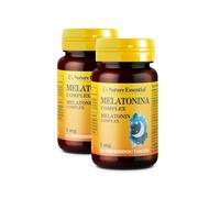 Nature Essential | Melatonina 1 mg | COMPLEX 60 Comprimidos con pasiflora, amapola californiana,melisa, tila y valerian. (Pack 2 unidades)