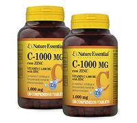 Nature Essential | Vitamina C-1000 mg + zinc 10 mg | 120 Comprimidos (pack de 2 unidades)