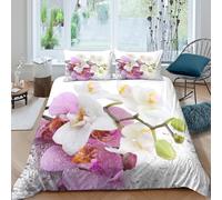 Nature floral design Funda de Edredón Microfibra 3 Piezas Impresión 3D Cierre de Naturaleza floral design Funda Edredon Fundas de Almohada Antialérgica Antibacteriana for niños Single（135x200cm）