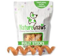 Nature Gnaws Bully Stick Springs - Muelles para perros, huesos de res naturales de primera calidad, golosinas masticables en espiral de larga duración, sin cuero crudo, 7-10 pulgadas