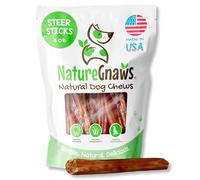 Nature Gnaws Palitos de buey para perros, ideales para perros pequeños, medianos y grandes, fabricados en Estados Unidos, un solo ingrediente, palitos masticables naturales de larga duración, huesos