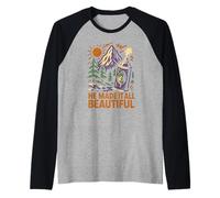 Nature He Made It All Beautiful Vintage Mujer Christian Camiseta Manga Raglan