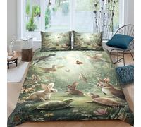 Nature illust Funda Edredon Microfibra Juego de Ropa de Cama de 3 Piezas Impresión 3D Cierre de Naturaleza ilustración Funda de Edredón Funda de Almohada a Juego for Adultos Double（200x200cm）