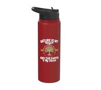 Nature Is My Religion Earth Is My Church Native American Day Stainless Steel Insulated Water Bottle