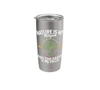 Nature Is My Religion Earth Is My Church Native American Day Vaso térmico de acero inoxidable de doble pared