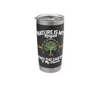 Nature Is My Religion Earth Is My Church Native American Day Vaso térmico de acero inoxidable de doble pared