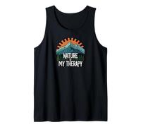 Nature Is My Therapy Mountains Hiking Outdoors Graphic Camiseta sin Mangas