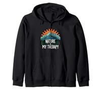 Nature Is My Therapy Mountains Hiking Outdoors Graphic Sudadera con Capucha