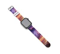 Nature Landscape - Correas de repuesto para reloj Apple Watch, diseño de tormenta y trueno, color morado, 38mm/40mm, Acero inoxidable, Amatista
