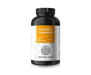 NATURE LOVE® Vitamina C Tamponada - Alta dosis de 1.000 mg de vitamina C por dosis diaria - 365 cápsulas - pH-neutro e inocuo para el estómago - vegano