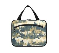 Nature Mountain Landscape Design - Bolsas de viaje colgantes de color pastel para mujer con gancho, kit de afeitado lavable para hombres y mujeres, estuche de viaje para guardar maquillaje L, Diseño