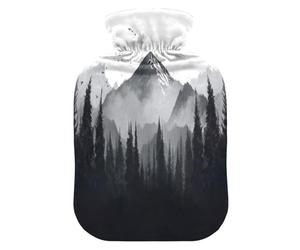 Nature Mountains and Forest - Bolsa de agua caliente con funda de forro polar suave, bolsa de agua caliente para aliviar el dolor de cuello y hombros, terapias frías y calientes, talla S