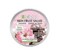 Nature of Agiva Ensalada de frutas para la piel Exfoliante de azúcar nutritivo 2 en 1 Cara y Cuerpo con agua de rosas, yogur y chocolate oscuro 200 ml