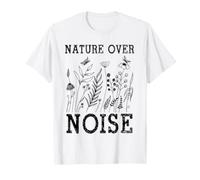 Nature Over Noise Hiking Wildflower Adventure Butterfly Camiseta