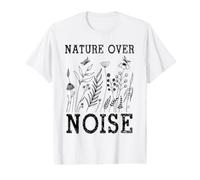 Nature Over Noise Hiking Wildflower Adventure Butterfly Camiseta gráfica económica
